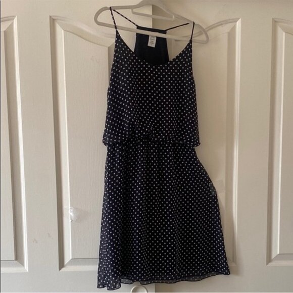 AMBER BLUE Black Polka Dot Sleeveless Dress. Size L - Picture 2 of 6